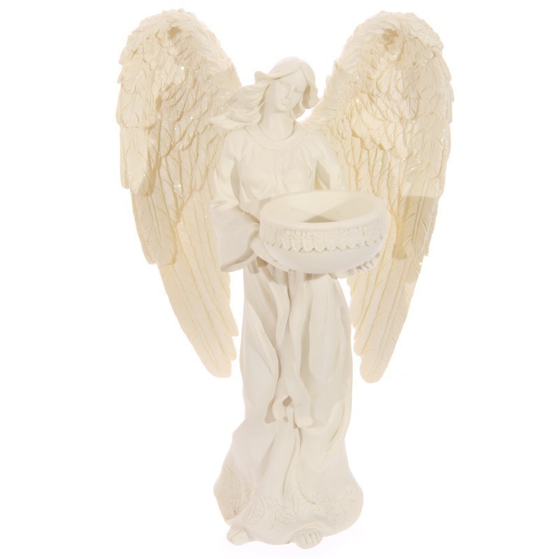 Figurka stojącego anioła z miejscem na świeczkę 23cm - Sklep Shamballa
