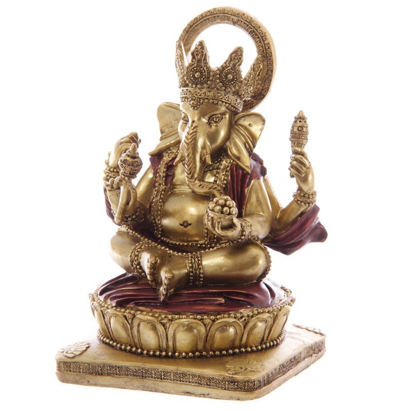 Statuetka Złoto Czerwony Ganesh 14cm