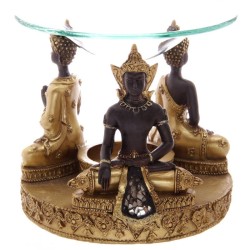 Kominek tajski Budda złoto-brązowy