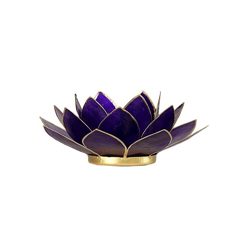 Świecznik kwiat lotosu fioletowy na podgrzewacz - Sklep Shamballa
