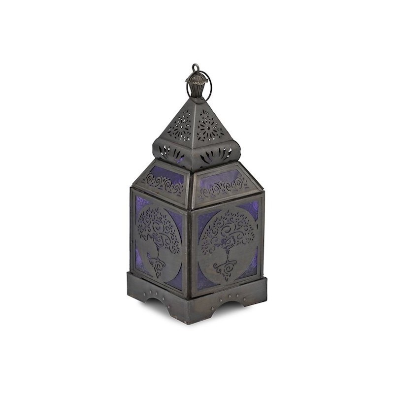 Lampion fioletowy orientalny z Drzewem Życia - Sklep ze świecami Shamballa