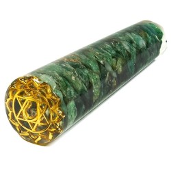Różdżka orgonitowa do masażu z awenturynem zielonym i symbolem czakry serca - Kamienie naturalne - Sklep Shamballa