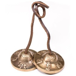 Dzwonki tybetańskie Tingsha - Ozdobione OM Mani Padme Hum Misy, dzwonki wietrzne i łapacze snów - Sklep Shamballa