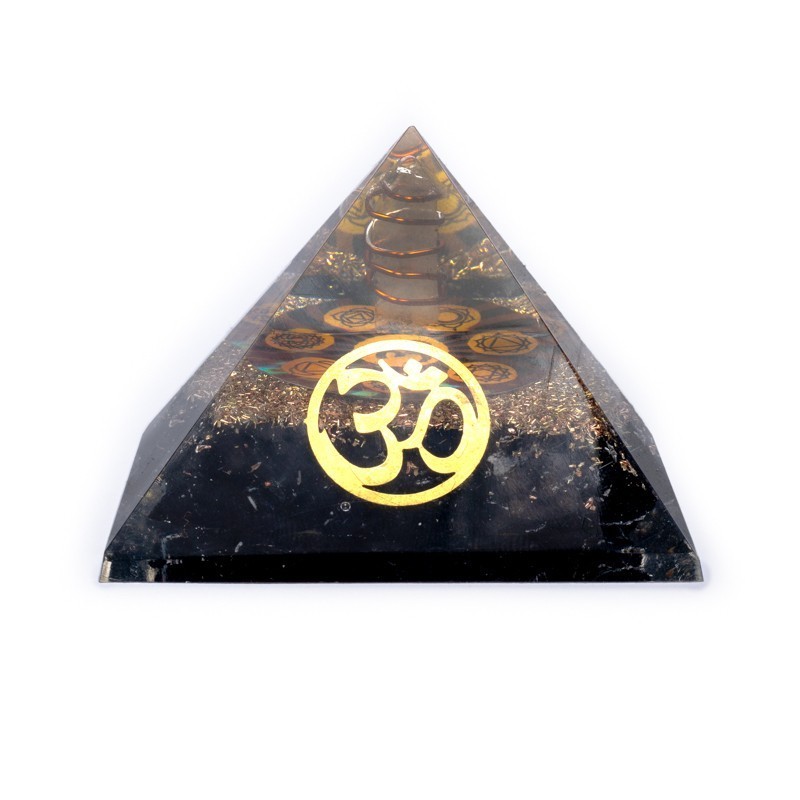 Duża piramida Orgonit 70 mm turmalin z kryształem górskim - Sklep Shamballa