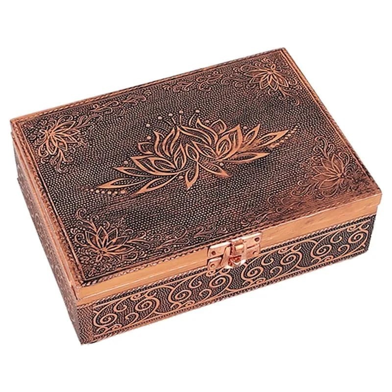 Pudełko z symbolem Lotosu miedziane - Sklep Shamballa