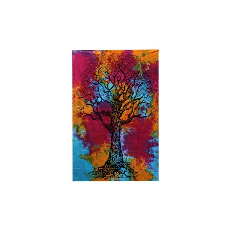 Bawełniana narzuta z Zimowym drzewem, tkanina na ścianę - Sklep Shamballa