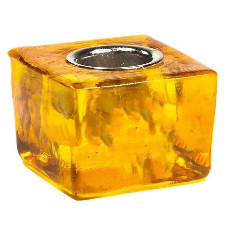 Świecznik szklany żółty - Sklep Shamballa
