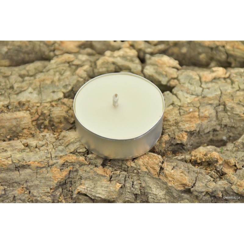 Biała świeca z wosku pszczelego - tealight, podgrzewacz - Sklep Shamballa
