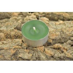 Ciemno Zielona świeca z wosku pszczelego - tealight, podgrzewacz - Sklep ze świecami Shamballa