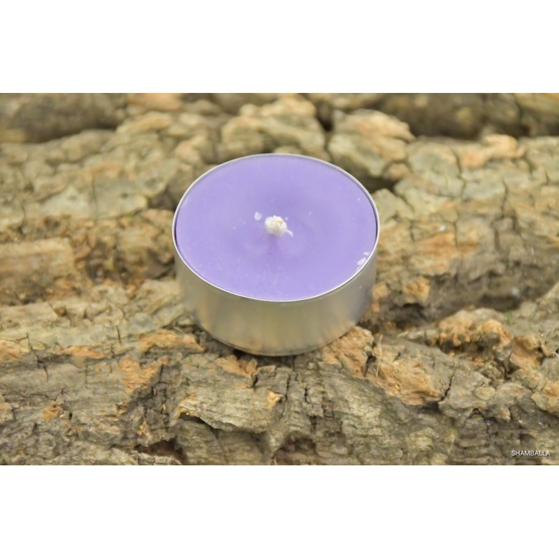 Fioletowa świeca z wosku pszczelego - tealight, podgrzewacz - Sklep ze świecami Shamballa