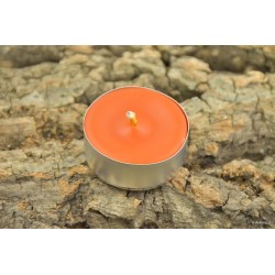 Pomarańczowa świeca z wosku pszczelego - tealight, podgrzewacz - Sklep ze świecami Shamballa