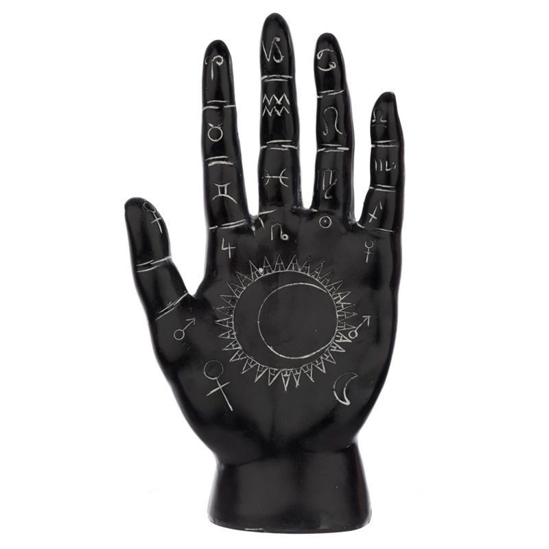 Dłoń czarna z symbolami astrologicznymi Przedmioty magiczne - Sklep Shamballa