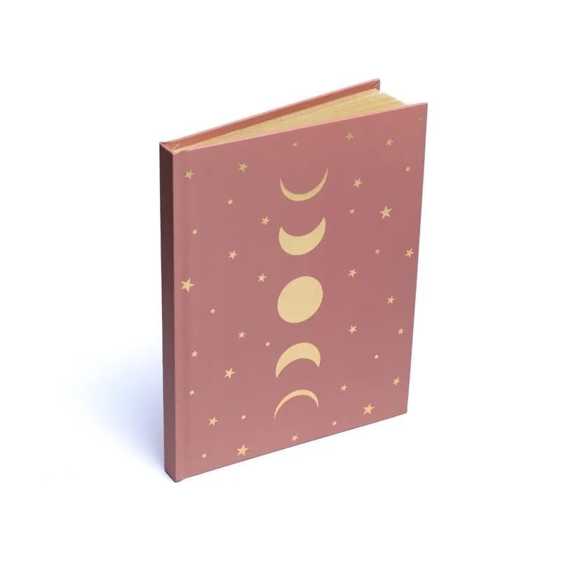 Notatnik różowy z fazami księżyca i gwiazdami - Sklep Shamballa
