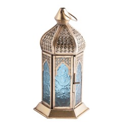 Orientalny lampion z szkiełkami niebieskimi - Sklep ze świecami Shamballa