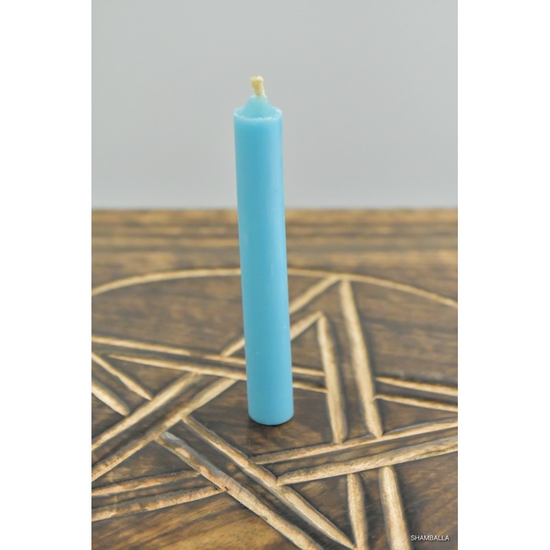 Błękitna świeca z wosku rozmiar S - Sklep Shamballa
