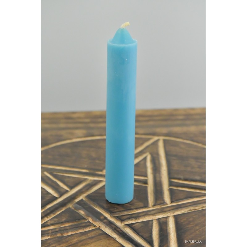 Błękitna świeca z wosku rozmiar M - Sklep Shamballa