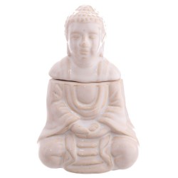 Ceramiczny Świecznik Olejowy z Pokrywką Siedzący Budda