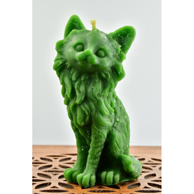 Zielona Świeca Kot - Sklep ze świecami Shamballa