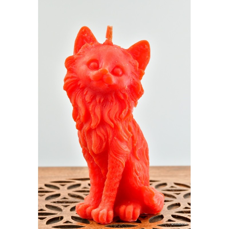 Czerwona Świeca Kot - Sklep ze świecami Shamballa